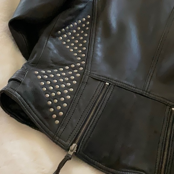 Vintage Leather Motorcycle Jacket Studded - Picture 4 of 10
